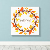 Herbstlaub Wreath Leinwand Art (Insitu (Holzboden))