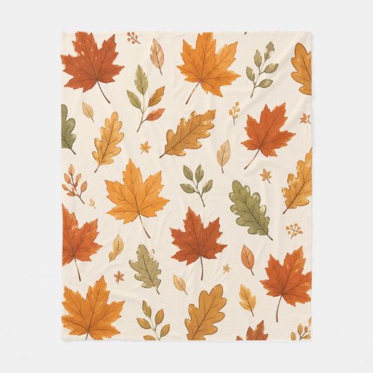 Herbstlaub Wurfdecke Fleecedecke (Vorderseite)