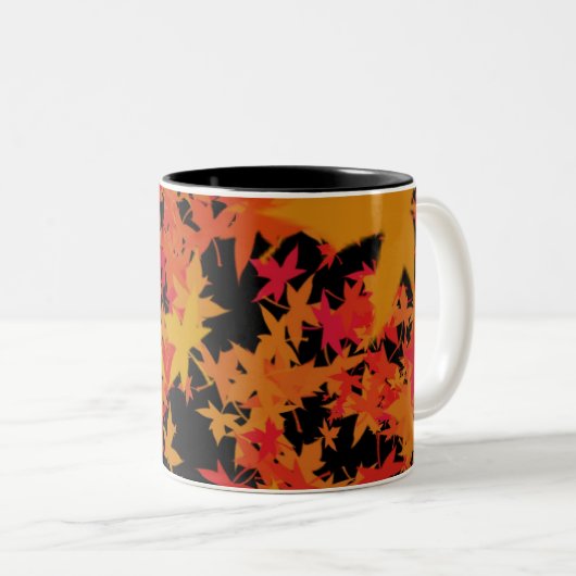 Herbstlaub Zweifarbige Tasse (VorderseiteRechts)