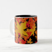 Herbstlaub Zweifarbige Tasse (Vorderseite Links)