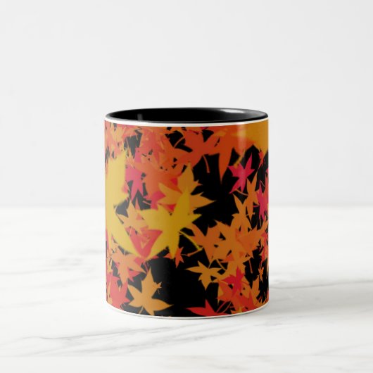 Herbstlaub Zweifarbige Tasse (Mittel)