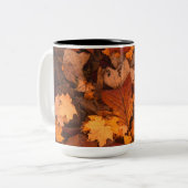 Herbstlaub Zweifarbige Tasse (Vorderseite Links)