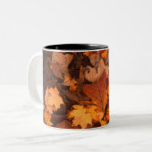 Herbstlaub Zweifarbige Tasse (Vorderseite Links)