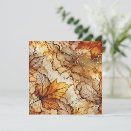 Herbstlaube Alkoholtupfer Papier Einladung (Stehend Vorderseite)