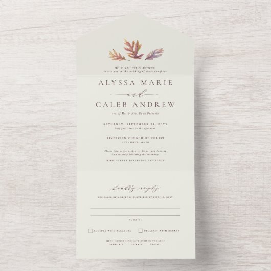 Herbstlaube All In One Einladung (Innen Boden)