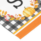 Herbstlaube auf Black Gingham Personalisiert Großer Tischläufer (Ecke)