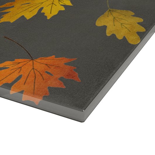 Herbstlaube auf Grau Schneidebrett (Ecke)