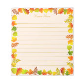 Herbstlaube auf hellbeige Liner Notizblock (Vorderseite)