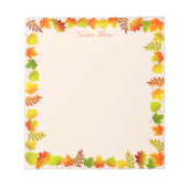 Herbstlaube auf hellbeige notizblock (Vorderseite)