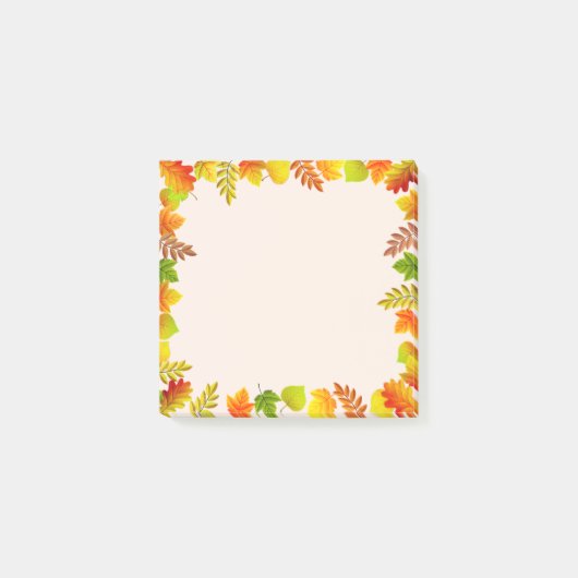 Herbstlaube auf hellbeige post-it klebezettel (Vorderseite)