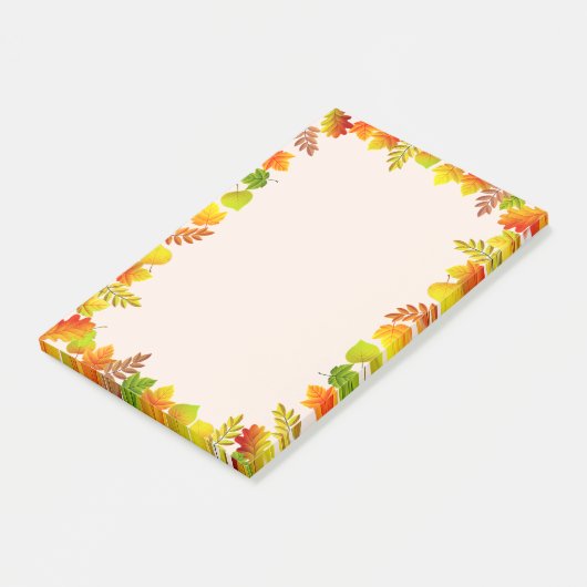 Herbstlaube auf hellbeigen Dingen zu tun Post-it Klebezettel (angewinkelt)
