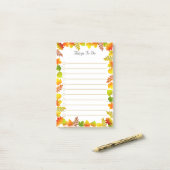 Herbstlaube auf weißen Sachen zu tun Linde Post-it Klebezettel (Auf Schreibtisch)