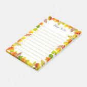 Herbstlaube auf weißen Sachen zu tun Linde Post-it Klebezettel (angewinkelt)