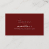 Herbstlaube aus Gold und Burgund Elegant Visitenkarte (Rückseite)