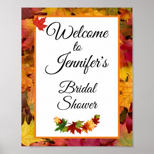 Herbstlaube Begrüßung Brautparty-Plakat Poster (Vorne)