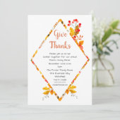 Herbstlaube & Berries Danke für das Abendessen Einladung (Stehend Vorderseite)