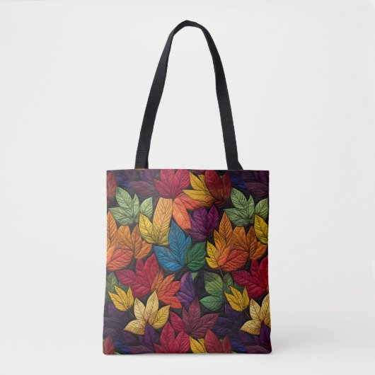 Herbstlaube besticktes Muster Tasche (Vorderseite)