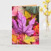 HERBSTLAUBE BIRTHDAY GREETING CARD KARTE (Gelbe Blume)