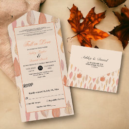 Herbstlaube Boho Country Floral Wedding All In One Einladung