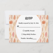 Herbstlaube Boho Country Floral Wedding RSVP Karte (Vorderseite)
