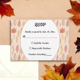 Herbstlaube Boho Country Floral Wedding RSVP Karte