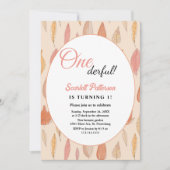 Herbstlaube Boho Land 1. Geburtstag Einladung (Vorderseite)