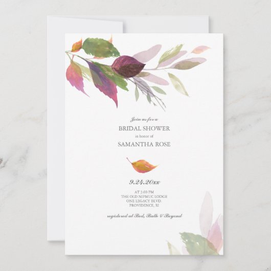 Herbstlaube Brautparty Einladung (Vorderseite)