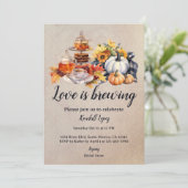 Herbstlaube Bridal Tea Liebe Braut Einladung (Stehend Vorderseite)