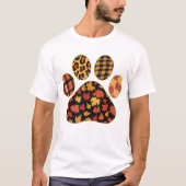 Herbstlaube Dog Paw Erntedank Dog Lover T-Shirt (Vorderseite)