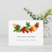 Herbstlaube Einfache Hochzeit Dankeschön-Karte Dankeskarte (Stehend Vorderseite)