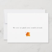 Herbstlaube Einfache Hochzeit Dankeschön-Karte Dankeskarte (Rückseite)