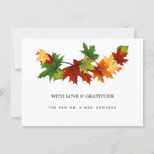 Herbstlaube Einfache Hochzeit Dankeschön-Karte Dankeskarte