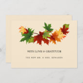 Herbstlaube Einfache Hochzeit Dankeschön-Karte Dankeskarte (Vorne/Hinten)