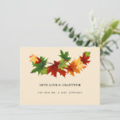Herbstlaube Einfache Hochzeit Dankeschön-Karte Dankeskarte (Stehend Vorderseite)