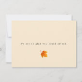 Herbstlaube Einfache Hochzeit Dankeschön-Karte Dankeskarte (Rückseite)
