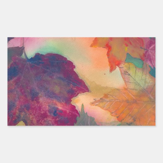 Herbstlaube entlang der Küste in Neuengland Rechteckiger Aufkleber (Vorderseite)