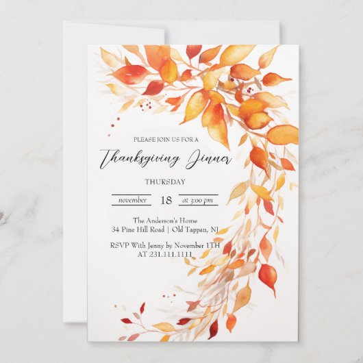 Herbstlaube Erntedank Abendessen Einladung (Vorderseite)