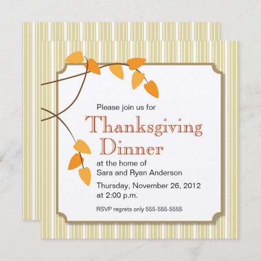 Herbstlaube Erntedank Abendessen Einladung (Vorne/Hinten)
