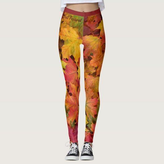 Herbstlaube ernten Farben Yoga Herbstpflanzen Leggings (Vorderseite)