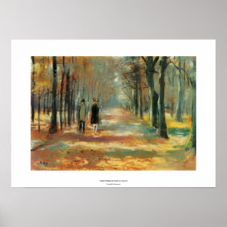 Herbstlaube friedliche Wanderkunst Poster