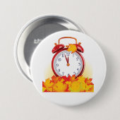 Herbstlaube für den Herbstwechsel und Retro-Uhr Button (Vorne & Hinten)
