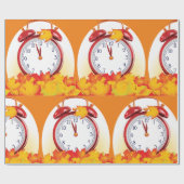 Herbstlaube für den Herbstwechsel und Retro-Uhr Geschenkpapier (Flach)