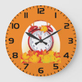 Herbstlaube für den Herbstwechsel und Retro-Uhr Große Wanduhr (Vorderseite)