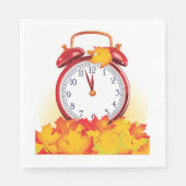 Herbstlaube für den Herbstwechsel und Retro-Uhr Serviette (Vorderseite)
