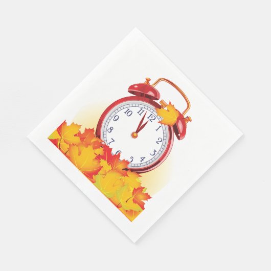 Herbstlaube für den Herbstwechsel und Retro-Uhr Serviette (Ecke)