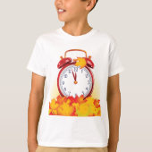 Herbstlaube für den Herbstwechsel und Retro-Uhr T-Shirt (Vorderseite)