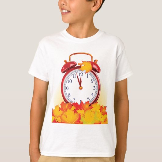 Herbstlaube für den Herbstwechsel und Retro-Uhr T-Shirt (Vorderseite)