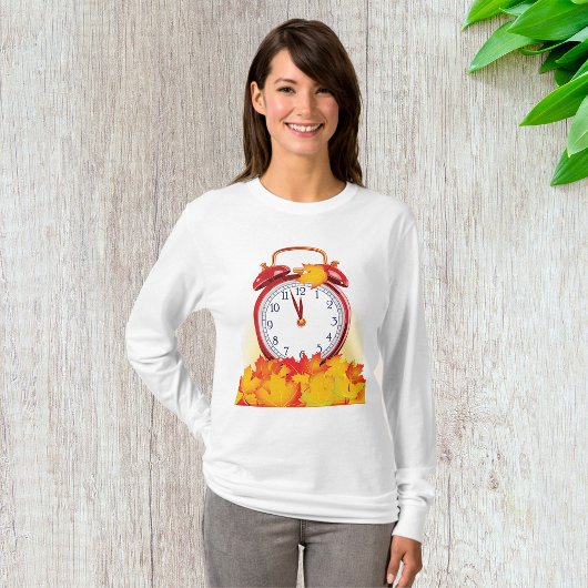 Herbstlaube für den Herbstwechsel und Retro-Uhr T-Shirt