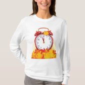 Herbstlaube für den Herbstwechsel und Retro-Uhr T-Shirt (Vorderseite)