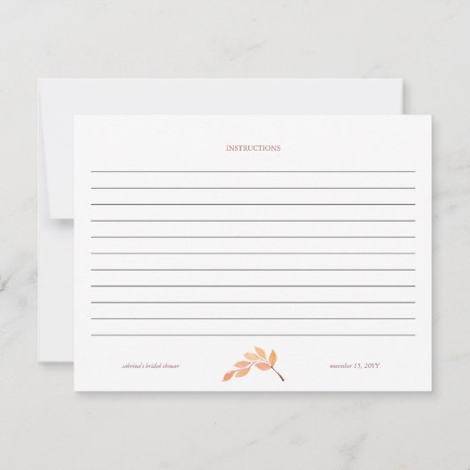 Herbstlaube für Herbst Wasserfarbe Rezept Karte (Rückseite)